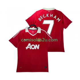 Camisolas de futebol Manchester United BECKHAM 7 2010 2011 Retro Equipamento Principal Manga Curta